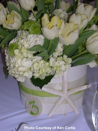 beach wedding centerpieces You can accomplish this with any floral 