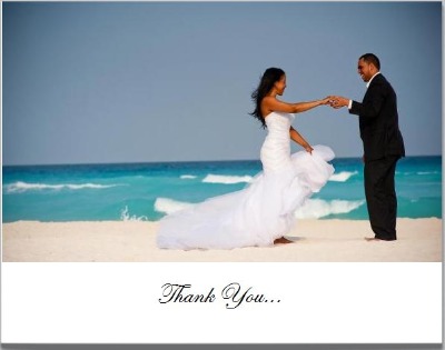 Destination wedding photo thank you cards that are unique and personalized 